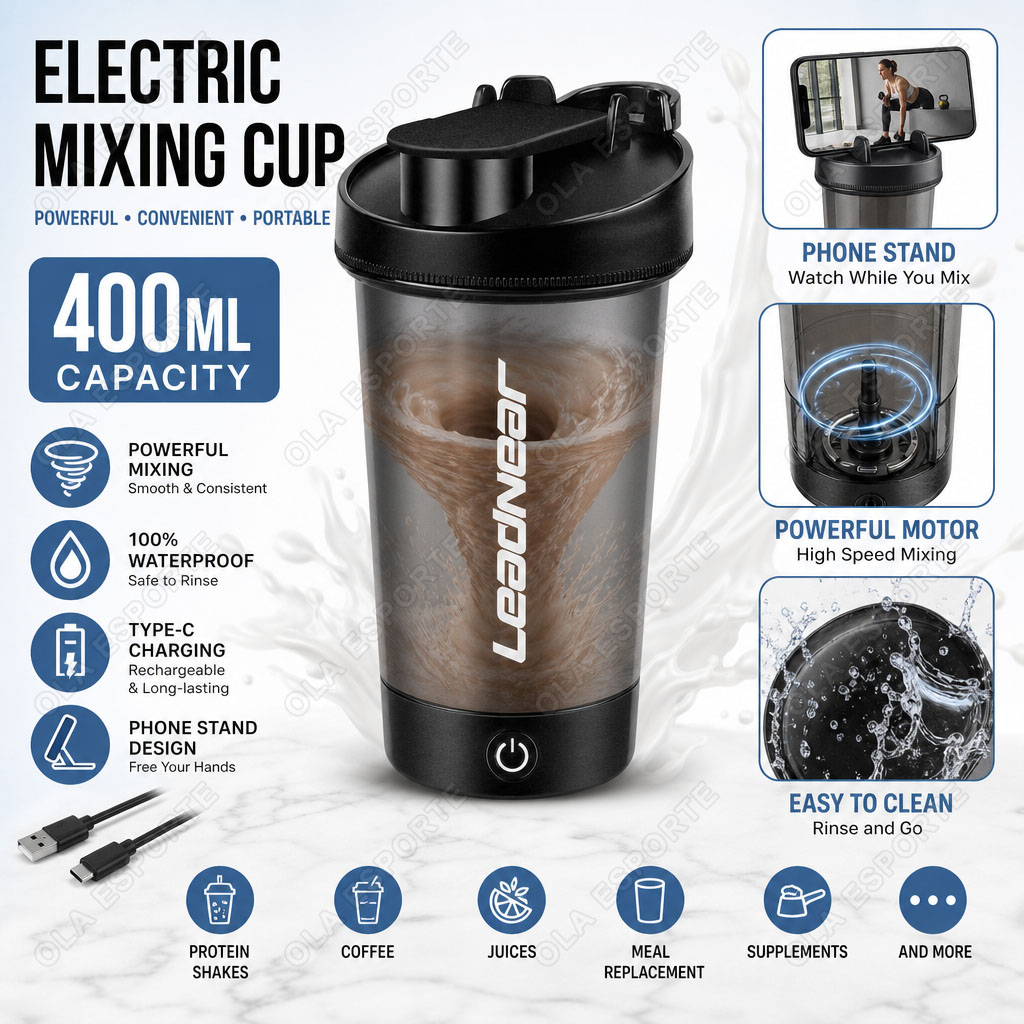 Nutrition And Fitness - With Phone Holder Electric Mixing Cup